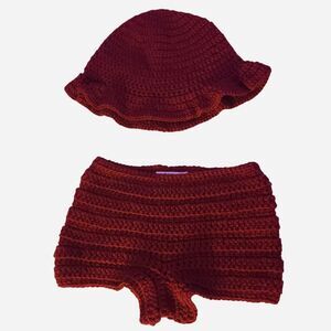 Unbranded Women's Burgundy and Red Shorts